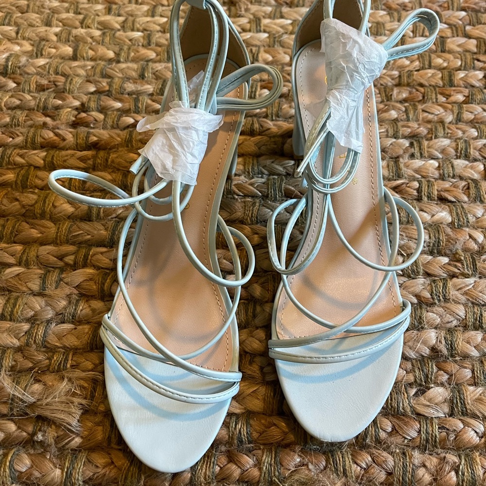 Strappy Heel Sandals - New with Tags - Light Blue - Allegra K - size 9